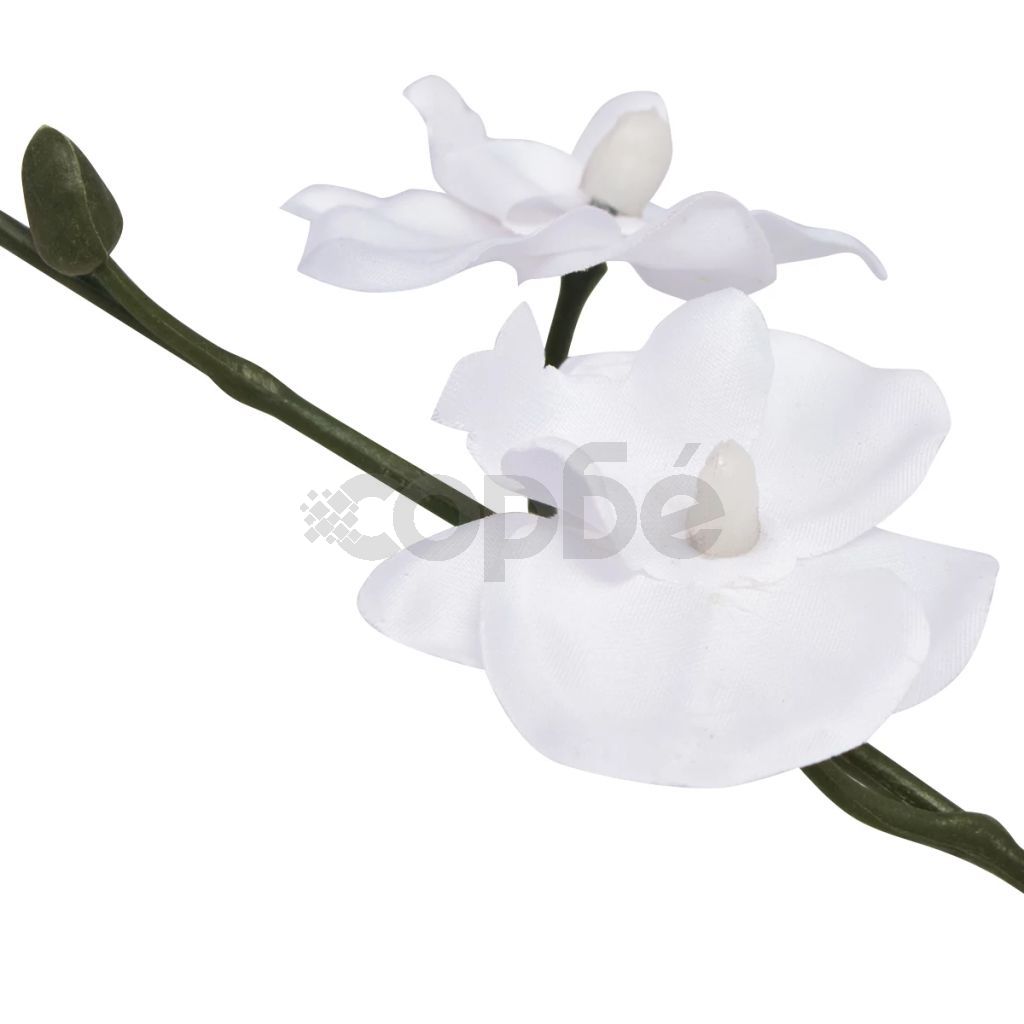 Изкуствено растение орхидея със саксия, 30 см, бяло