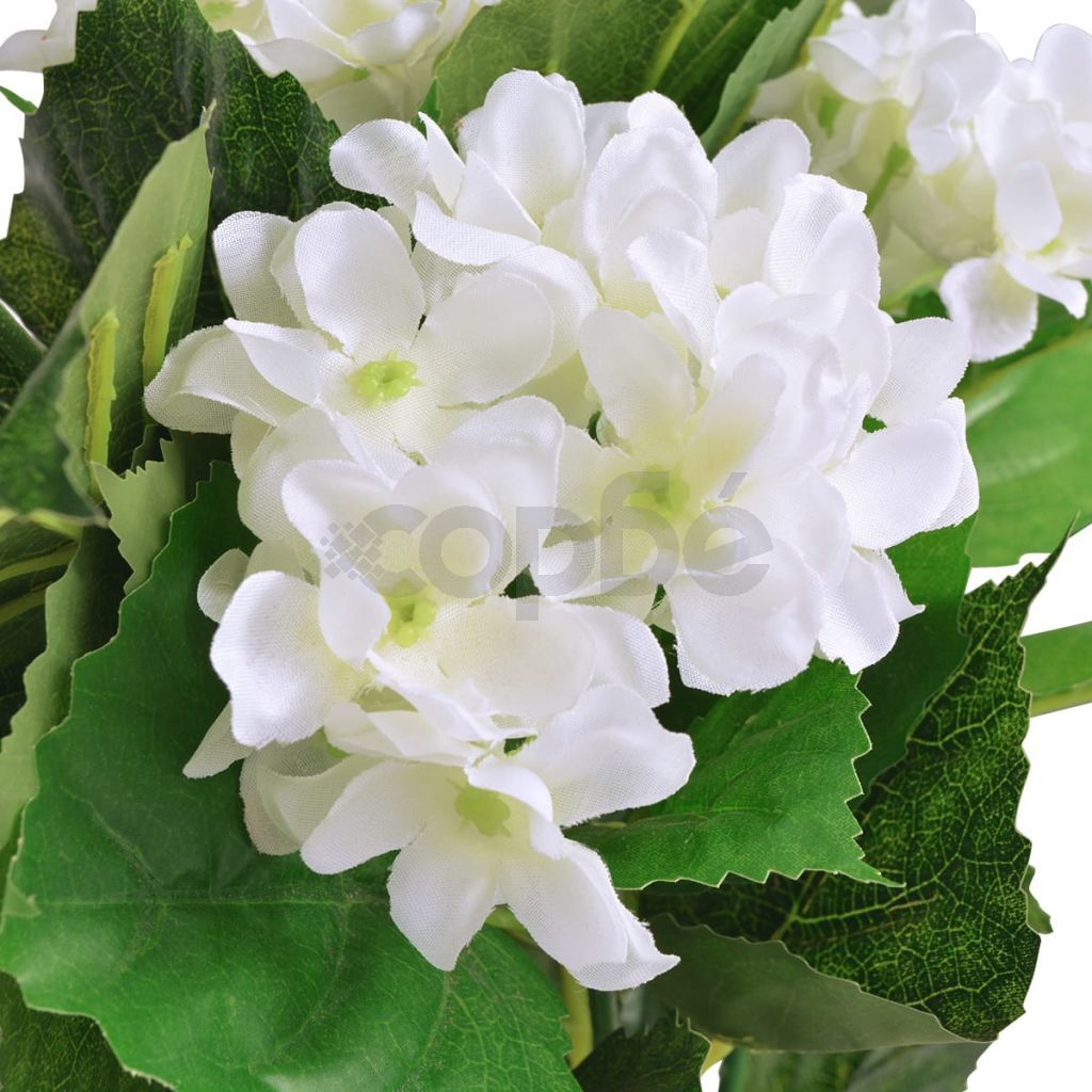 Изкуствено растение хортензия със саксия, 60 см, бяла