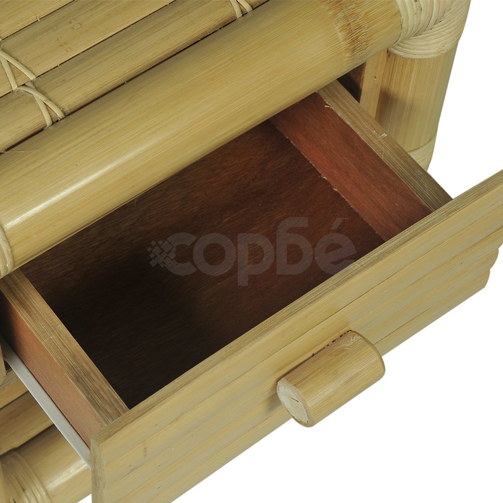 Нощно шкафче, 45x45x40 см, бамбук, естествен цвят