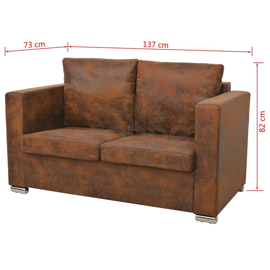 Двуместен диван, 137x73x82 см, изкуствен велур