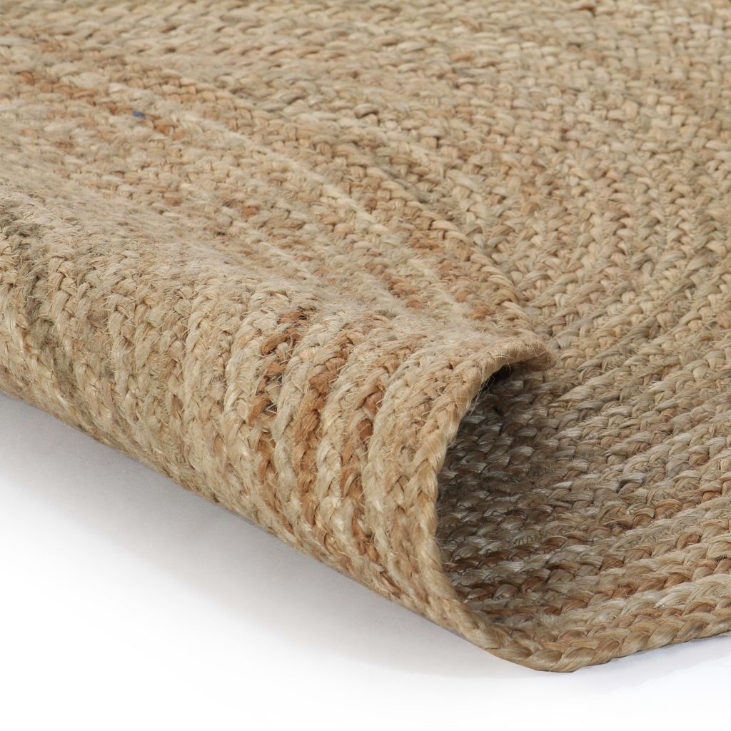 Плетен килим от юта, 150 см, кръгъл