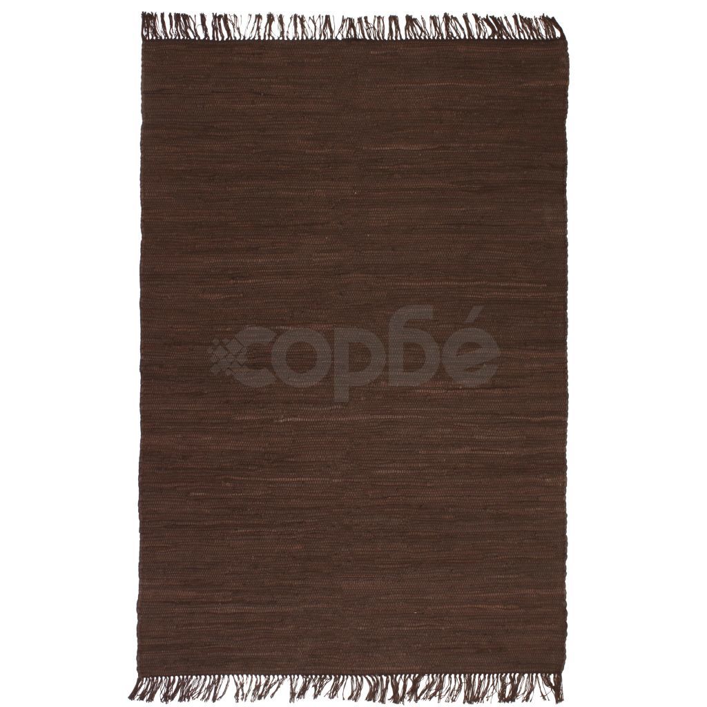 Ръчно тъкан Chindi килим, 80x160 см, кафяв