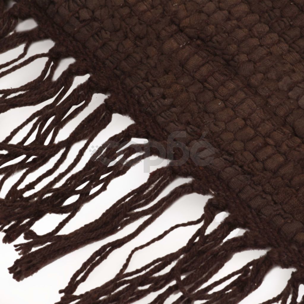 Ръчно тъкан Chindi килим, 80x160 см, кафяв