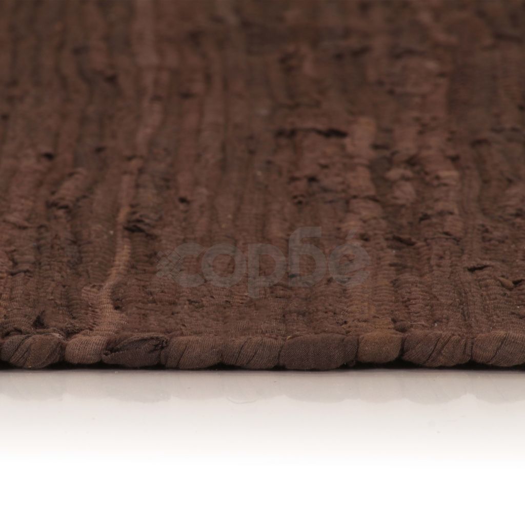 Ръчно тъкан Chindi килим, 160x230 см, кафяв