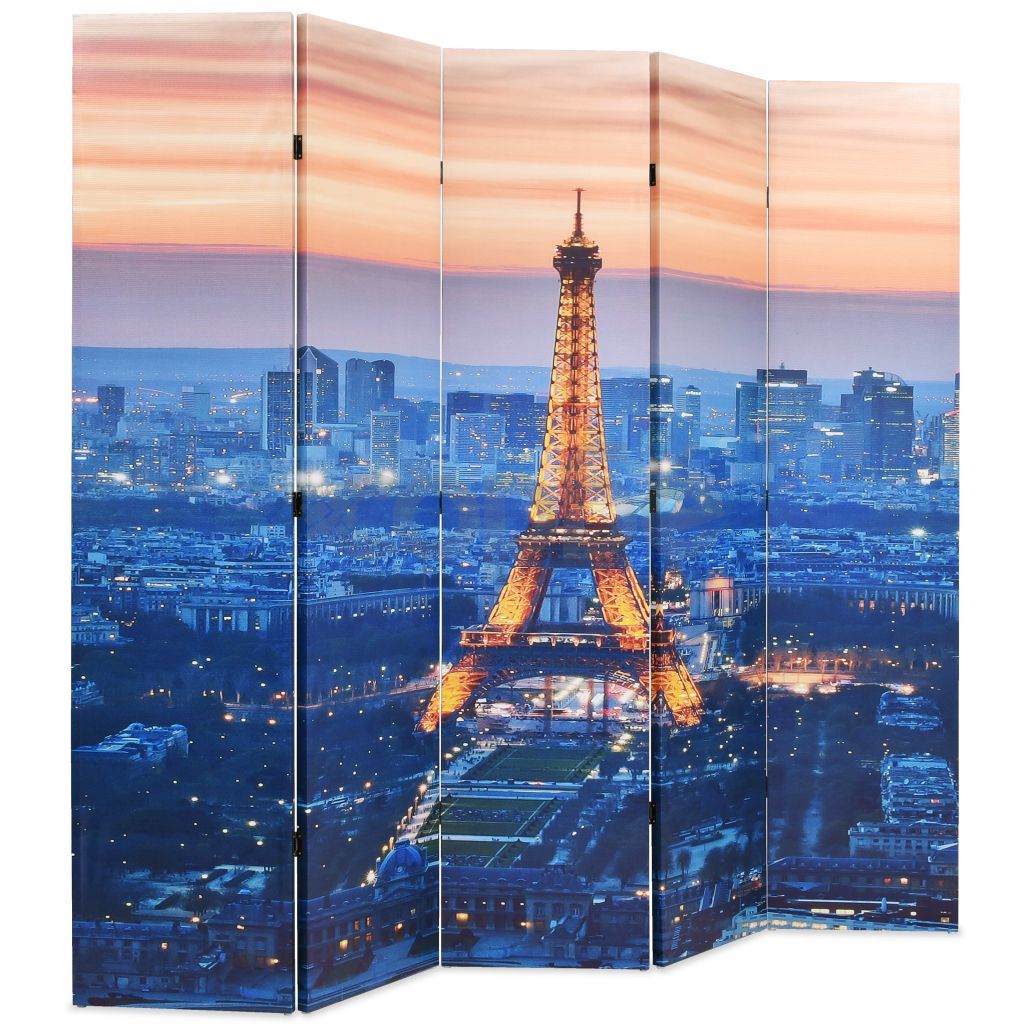 Сгъваем параван за стая, 200x170 см, нощен Париж