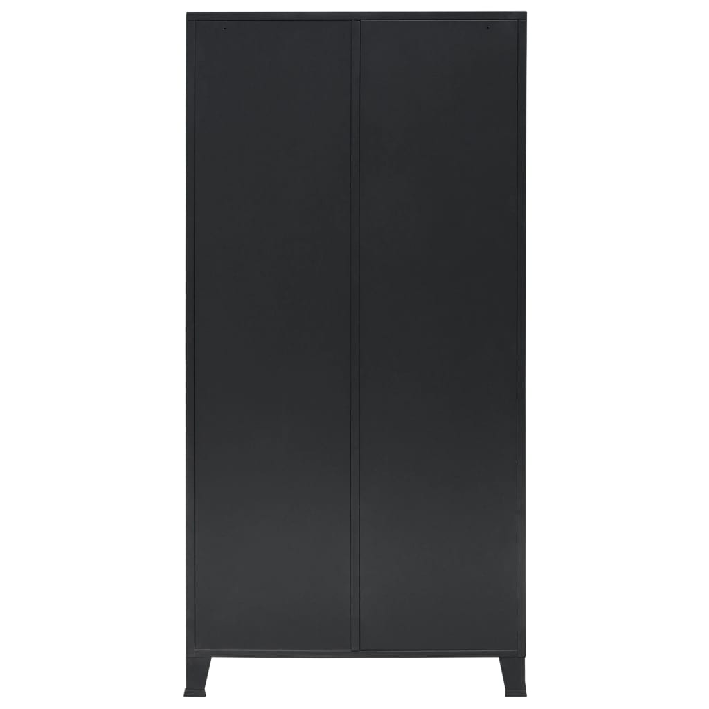 Гардероб метален, индустриален стил, 90x40x180 см, черен