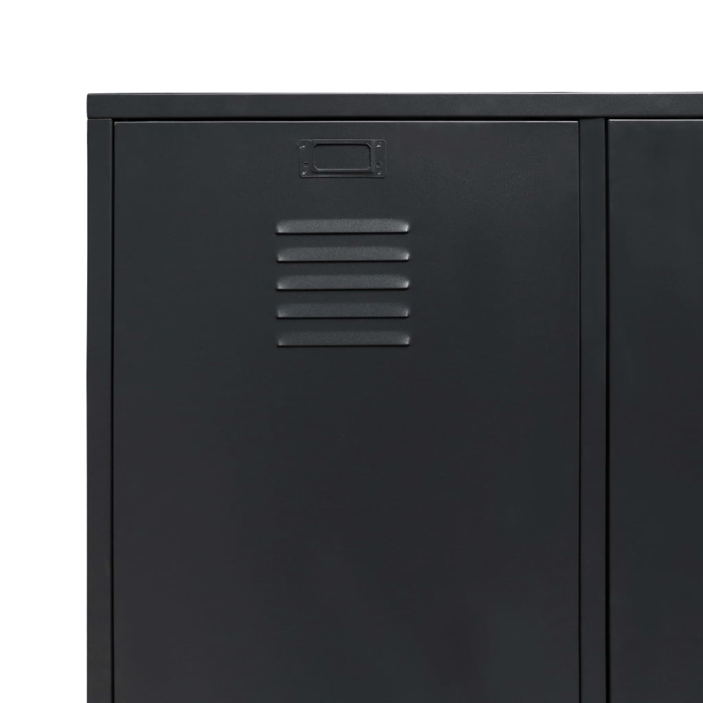 Гардероб метален, индустриален стил, 90x40x180 см, черен