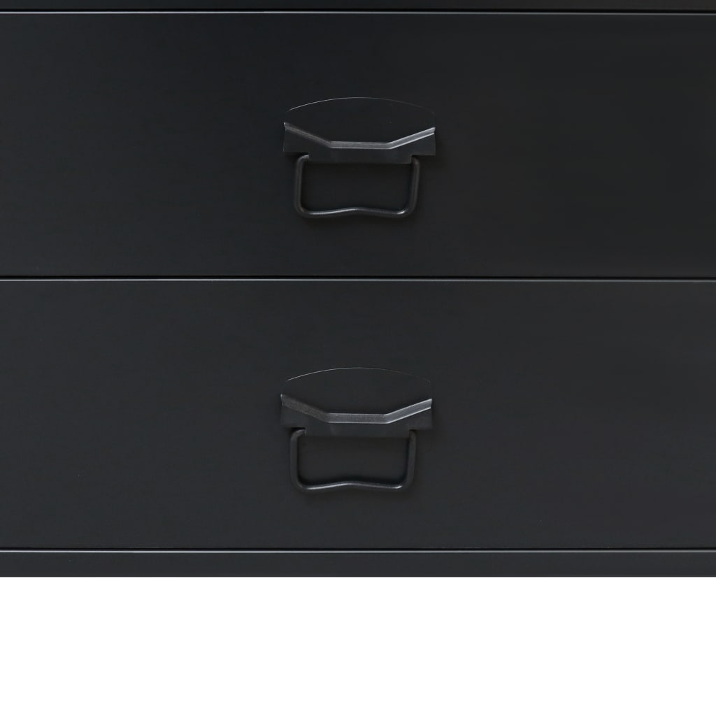 Метален скрин, индустриален стил, 78x40x93 см, черен