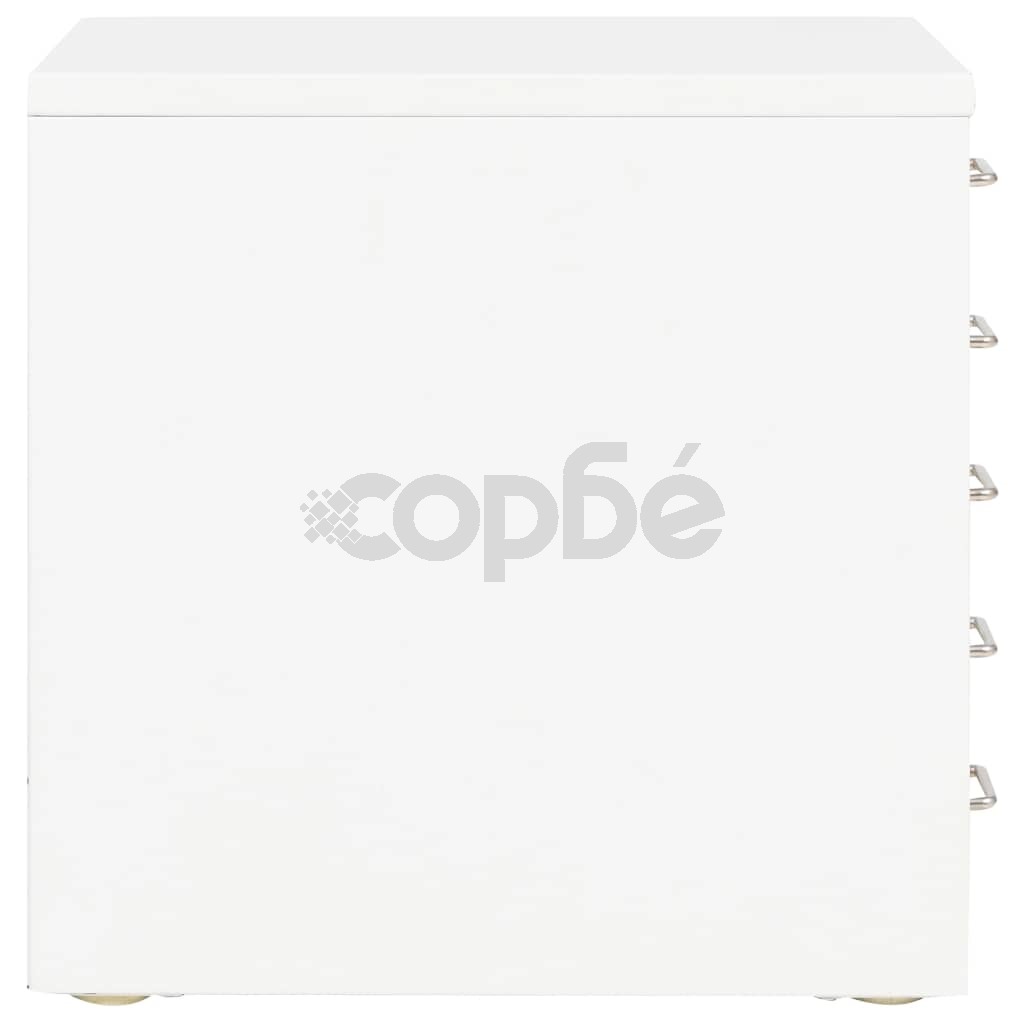 Шкаф картотека с 5 чекмеджета, метален, 28x35x35 см, бял