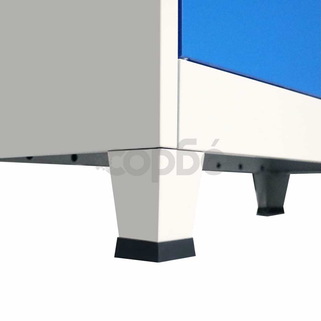 Метален офис шкаф, 90x40x90 см, сиво и синьо