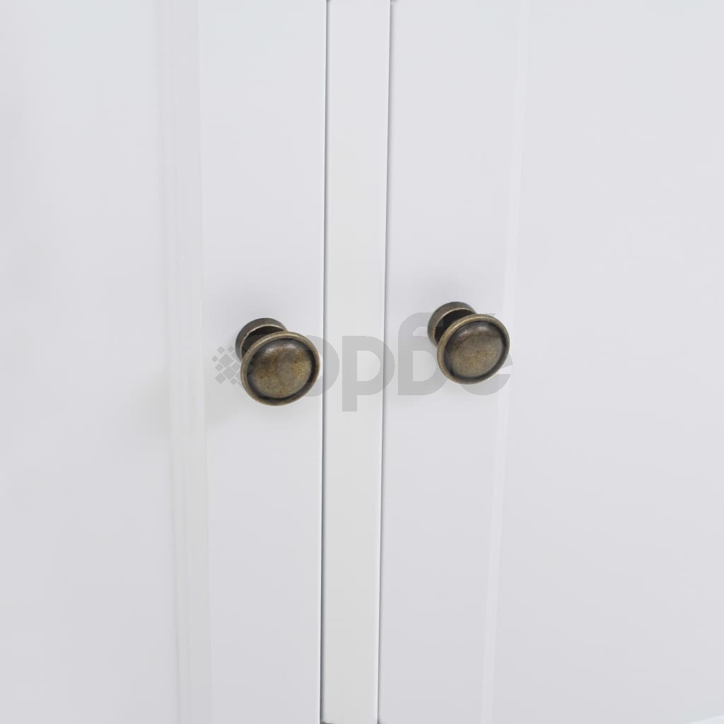 Шкаф с 3 врати, МДФ и борова дървесина, 105x35x77,5 см