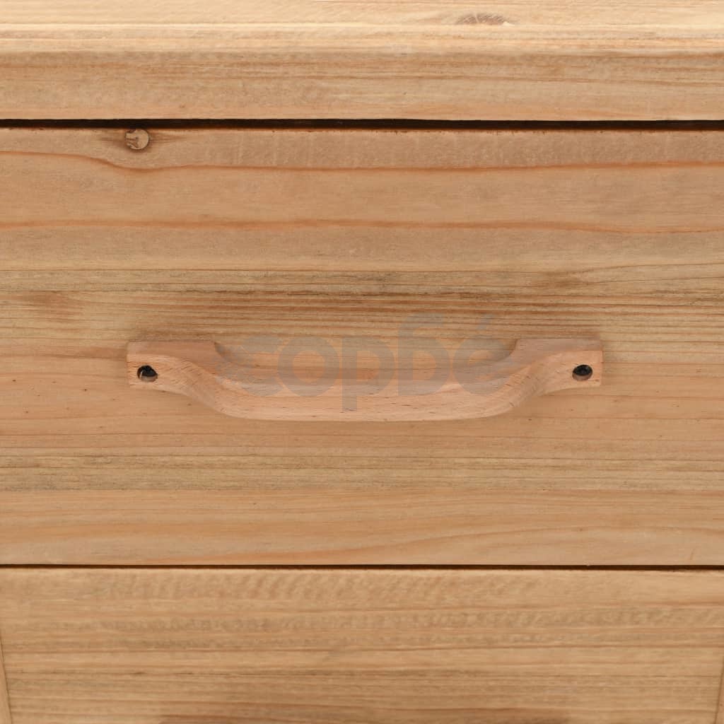 Нощно шкафче, чамова дървесина масив, 50x35x57 см 