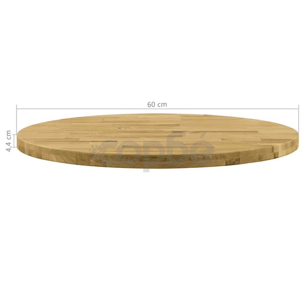 Плот за маса, дъб масив, кръгъл, 44 мм, 600 мм