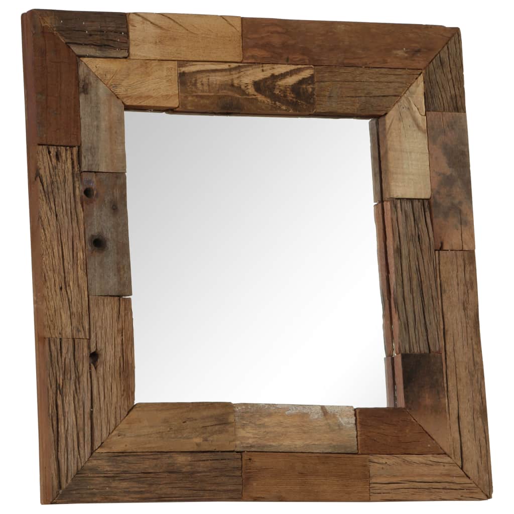 Огледало, регенерирано дърво масив, 50x50 см  