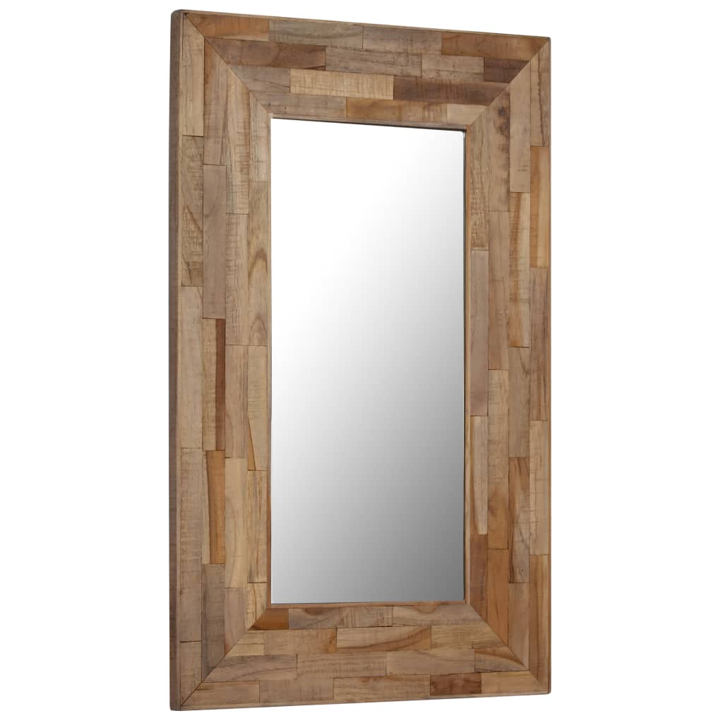 Огледало, регенерирана тикова дървесина, 50x80 см