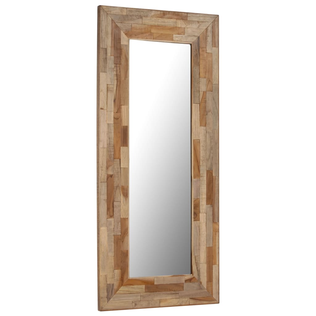 Огледало, регенерирана тикова дървесина, 50x110 см