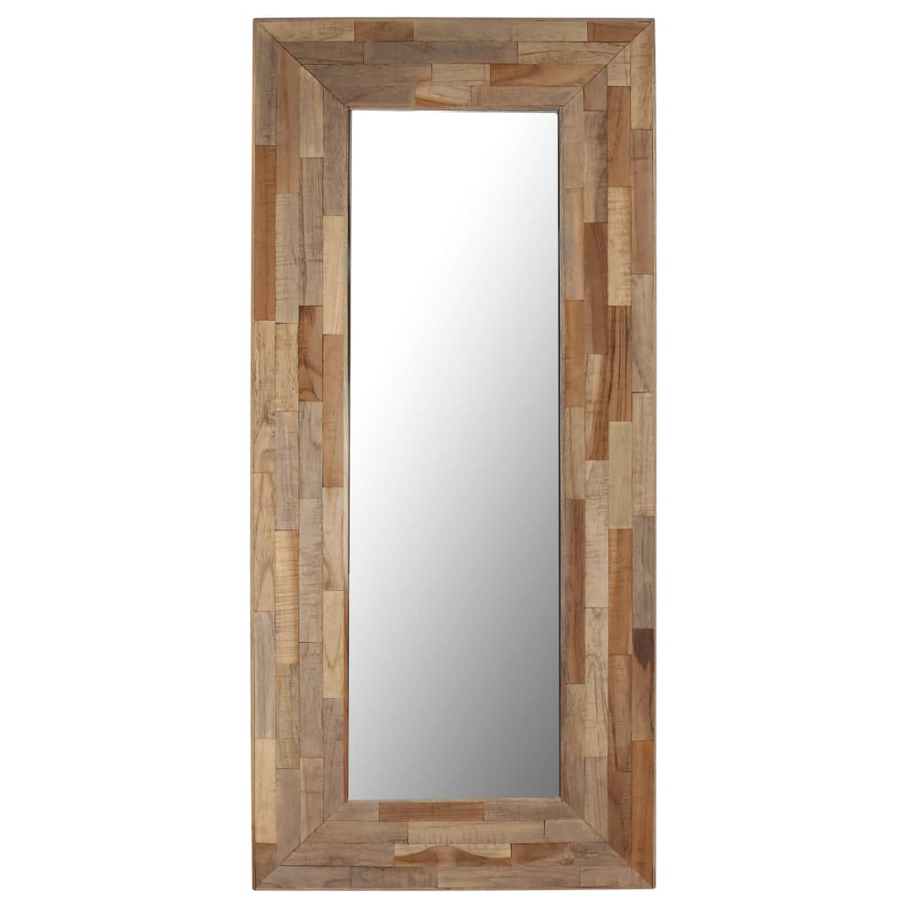 Огледало, регенерирана тикова дървесина, 50x110 см