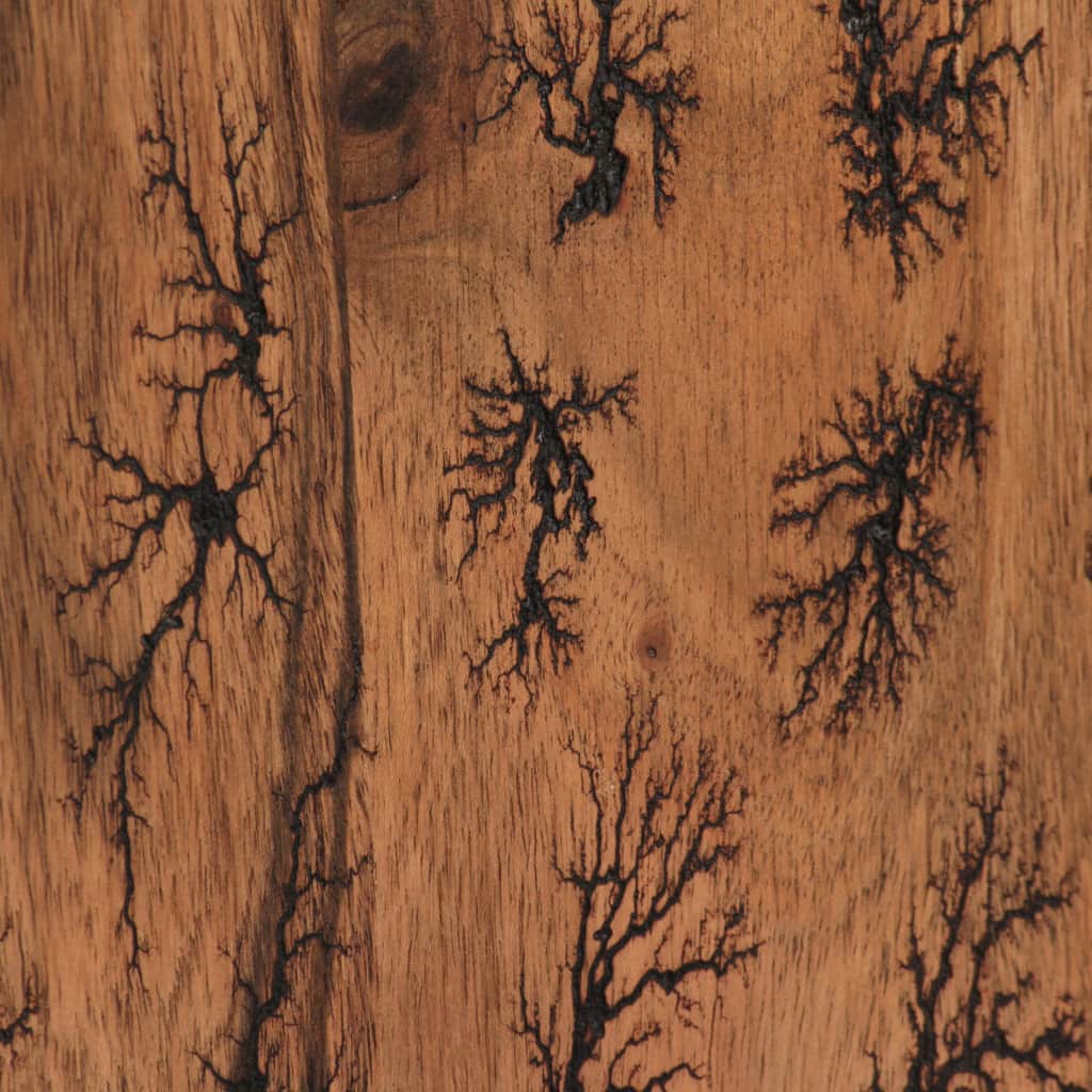 Скрин, акациева дървесина масив с фрактални щампи, 120x30x75 см