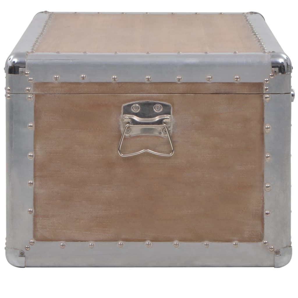 Кутия за съхранение, чам масив, 91x52x40 см, кафява