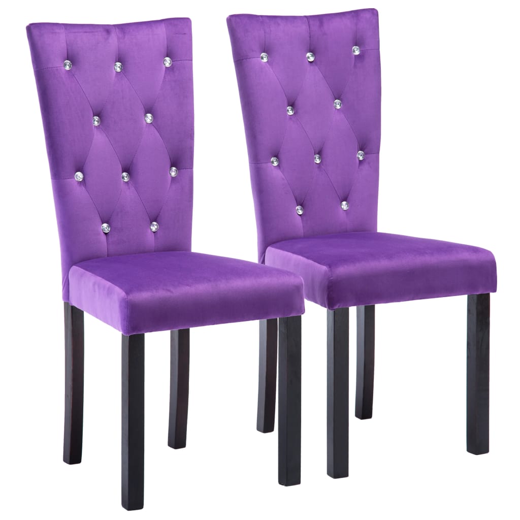 Трапезни столове, 2 бр, лилави, кадифе