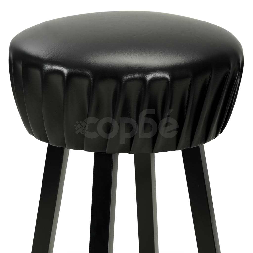 Бар столове, 2 бр, черни, изкуствена кожа