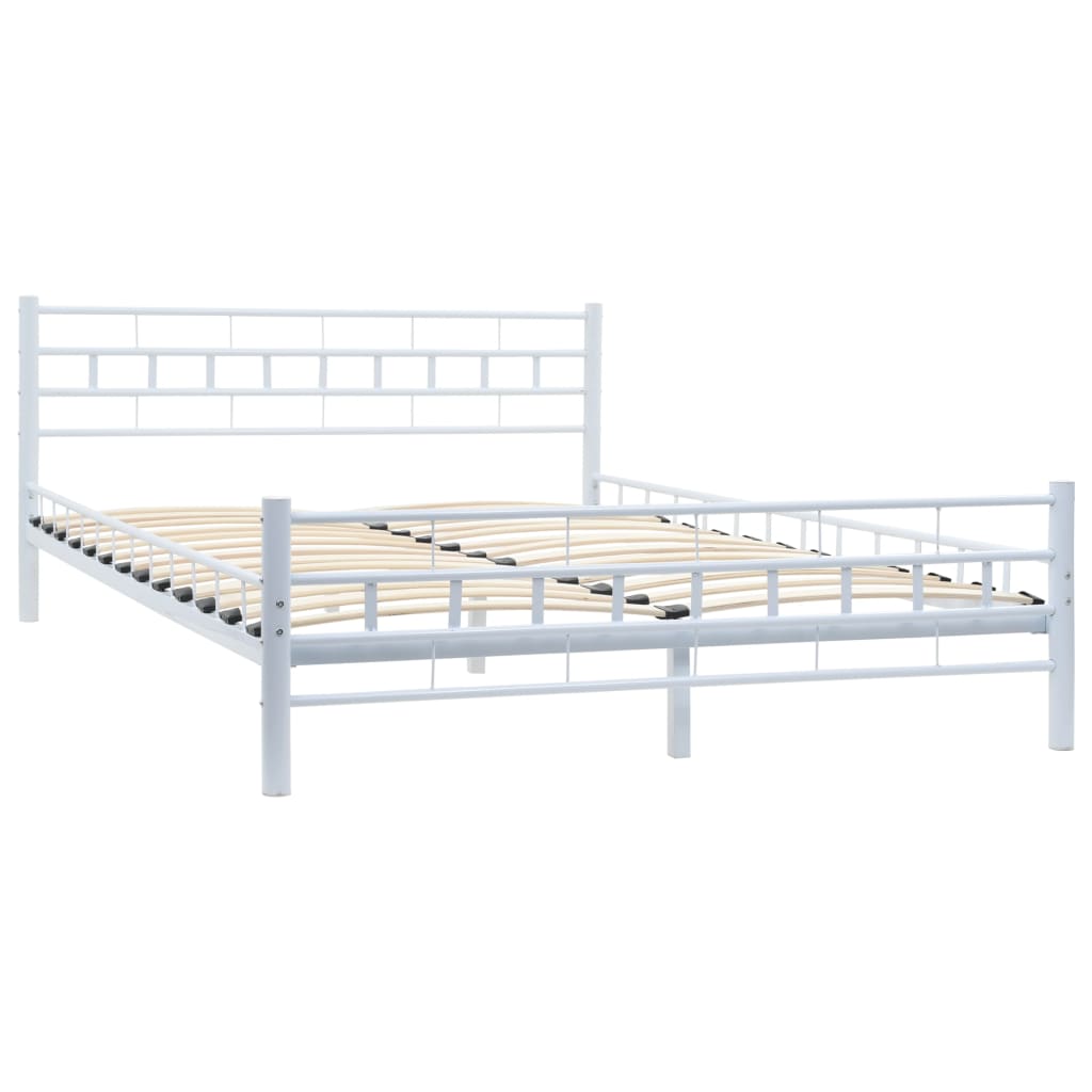 Рамка за легло, бяла, метал, 140x200 cм