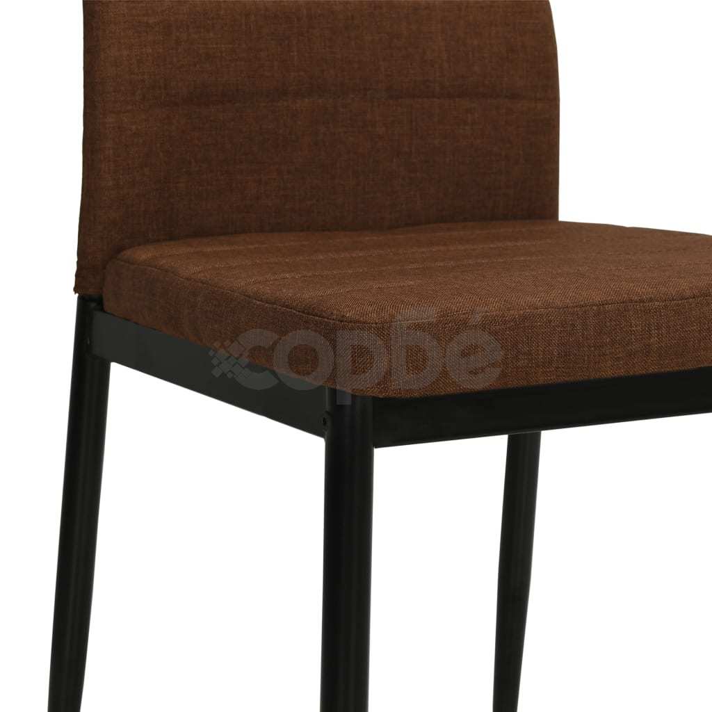 Трапезни столове, 2 бр, кафяви, текстил