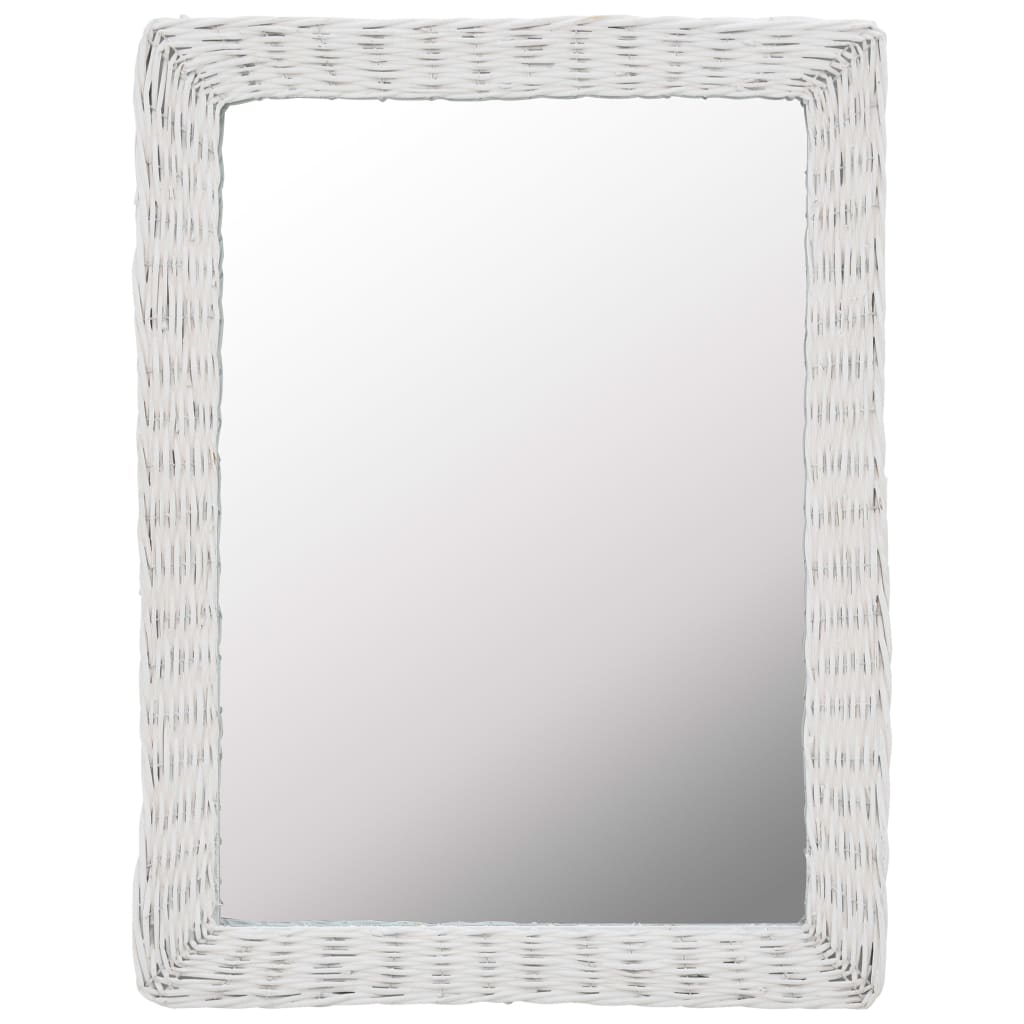 Огледало, ракита, бяло, 60x80 см