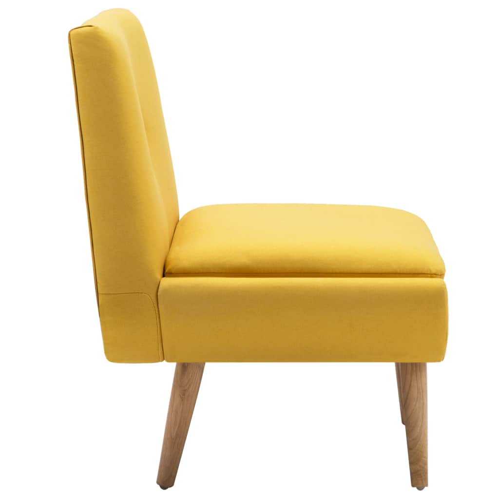 Тапициран стол, жълт, текстил