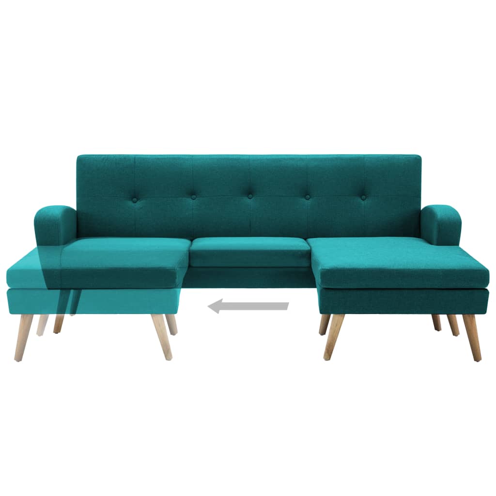 Ъглов диван, тапицерия от текстил, 186x136x79 см, зелен