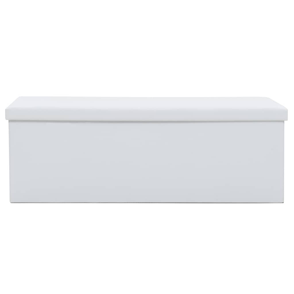 Пейка за съхранение, изкуствена кожа, 110x38x38 см, бяла