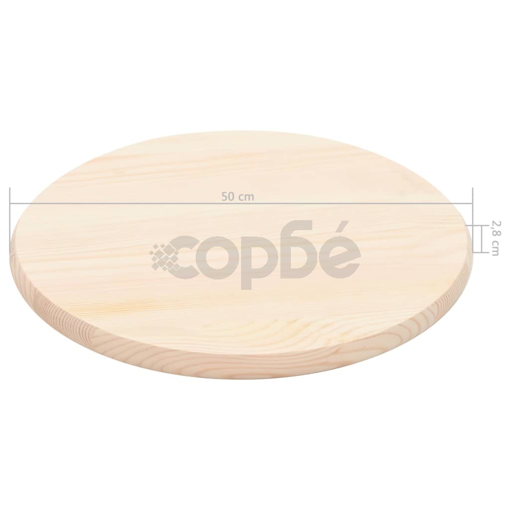 Плот за маса, натурален бор, кръгъл, 25 мм, 50 см