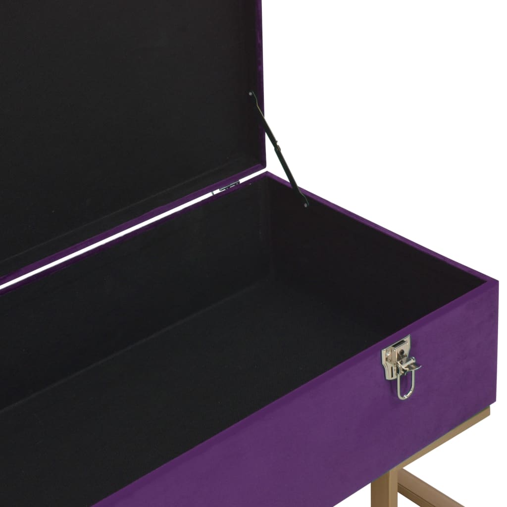 Пейка с отделение за съхранение, 105 см, лилаво кадифе