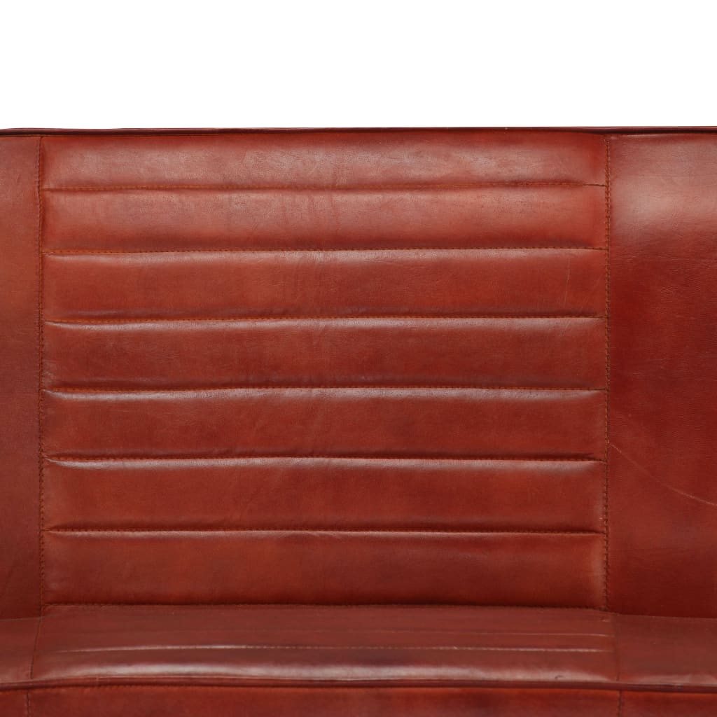 2-местен диван, кафяв, естествена кожа