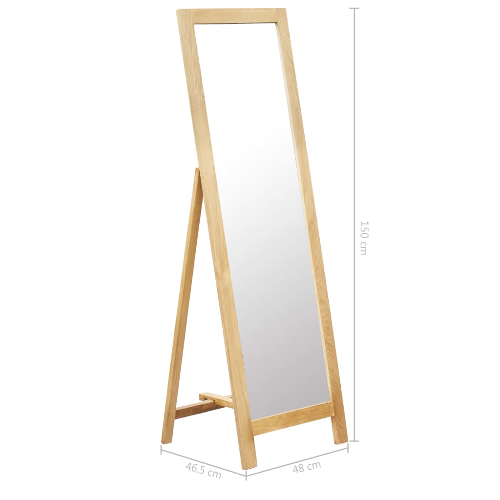 Свободностоящо огледало, 48x46,5x150 см, дъб масив