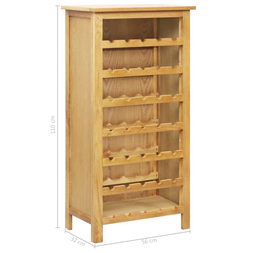 Шкаф за вино, 56x32x110 см, дъбов масив