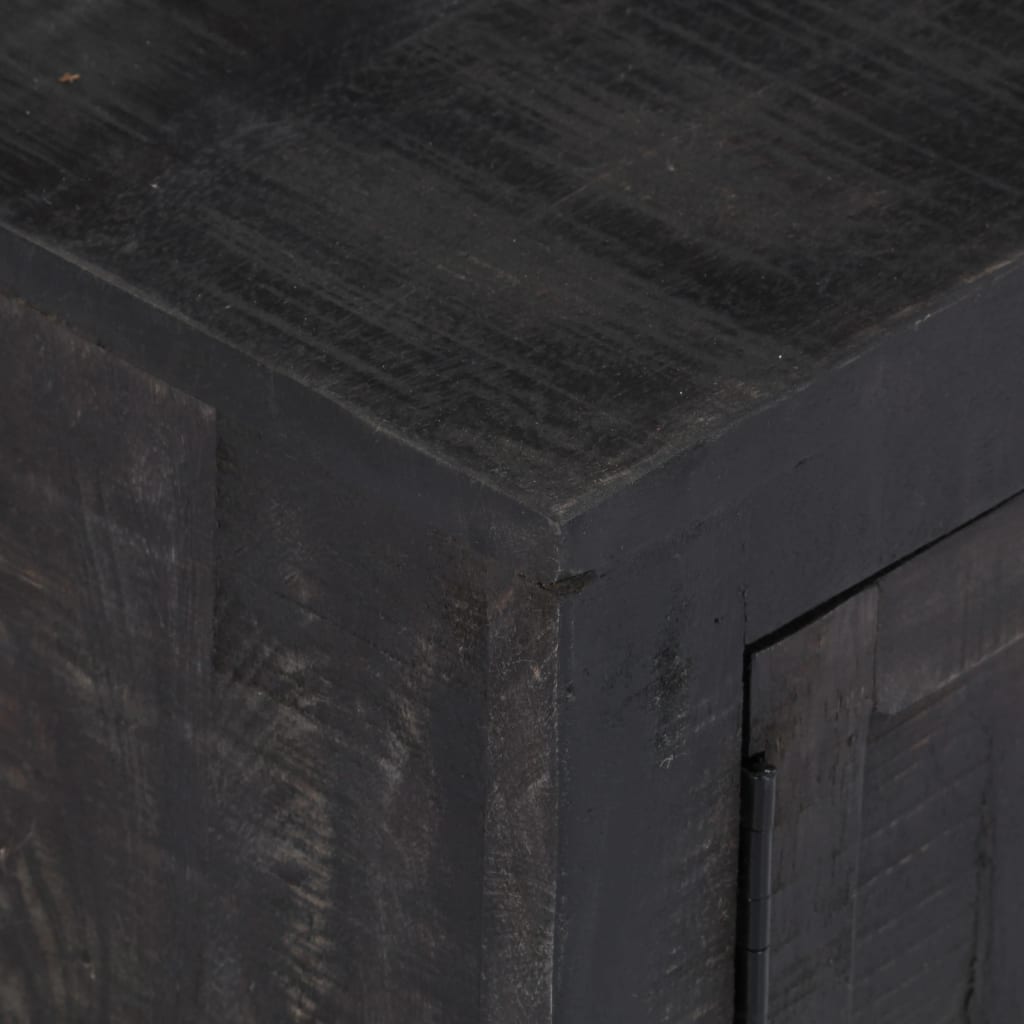 ТВ шкаф, черен, 118x30x40 см, мангово дърво масив 