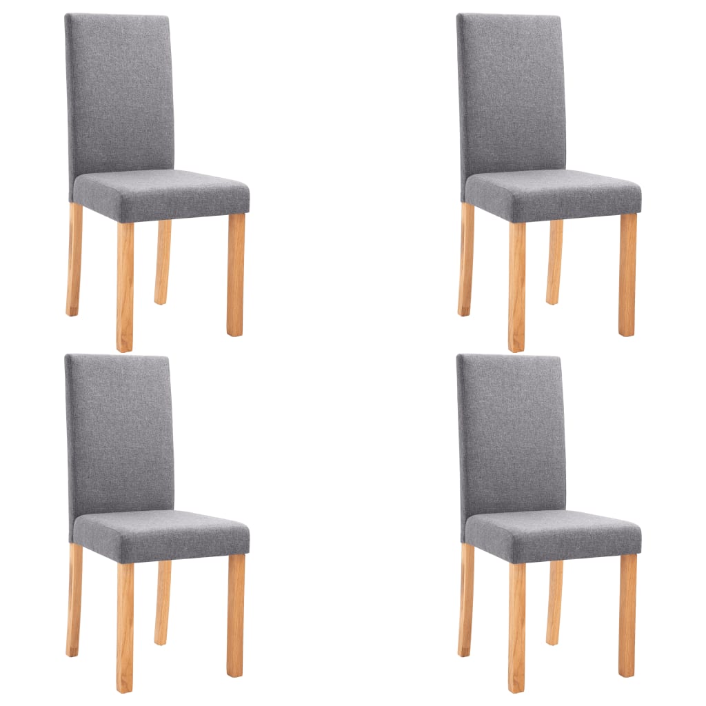 Трапезни столове, 4 бр, светлосиви, плат