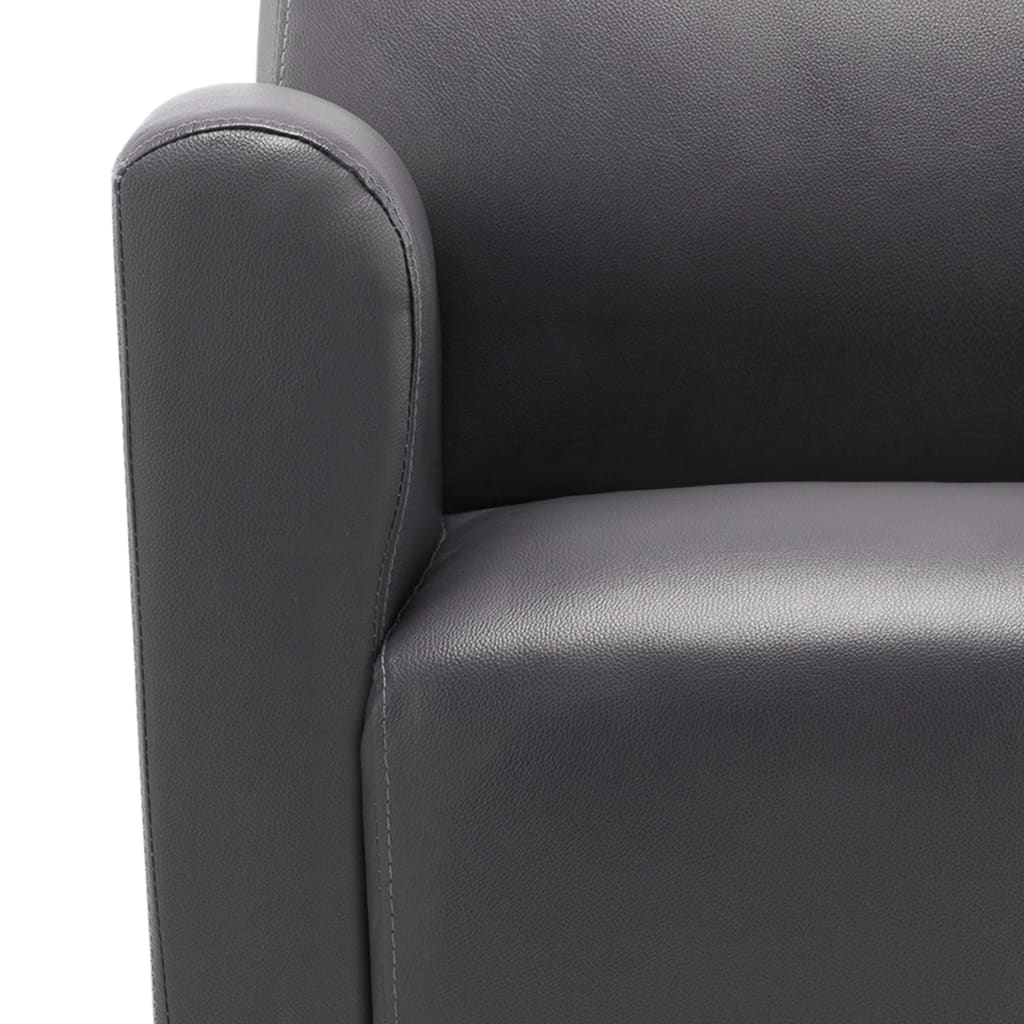 Кресло, сиво, изкуствена кожа