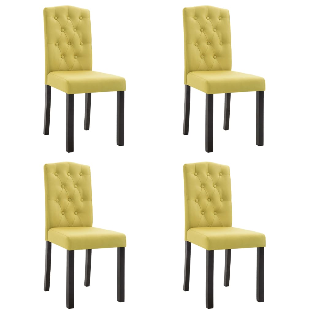 Трапезни столове, 4 бр, зелени, текстил