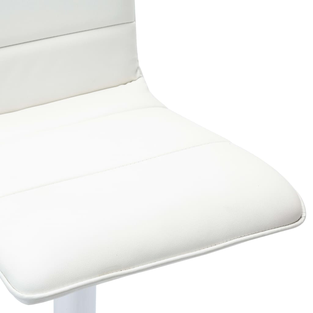 Бар столове, 2 бр, бели, изкуствена кожа