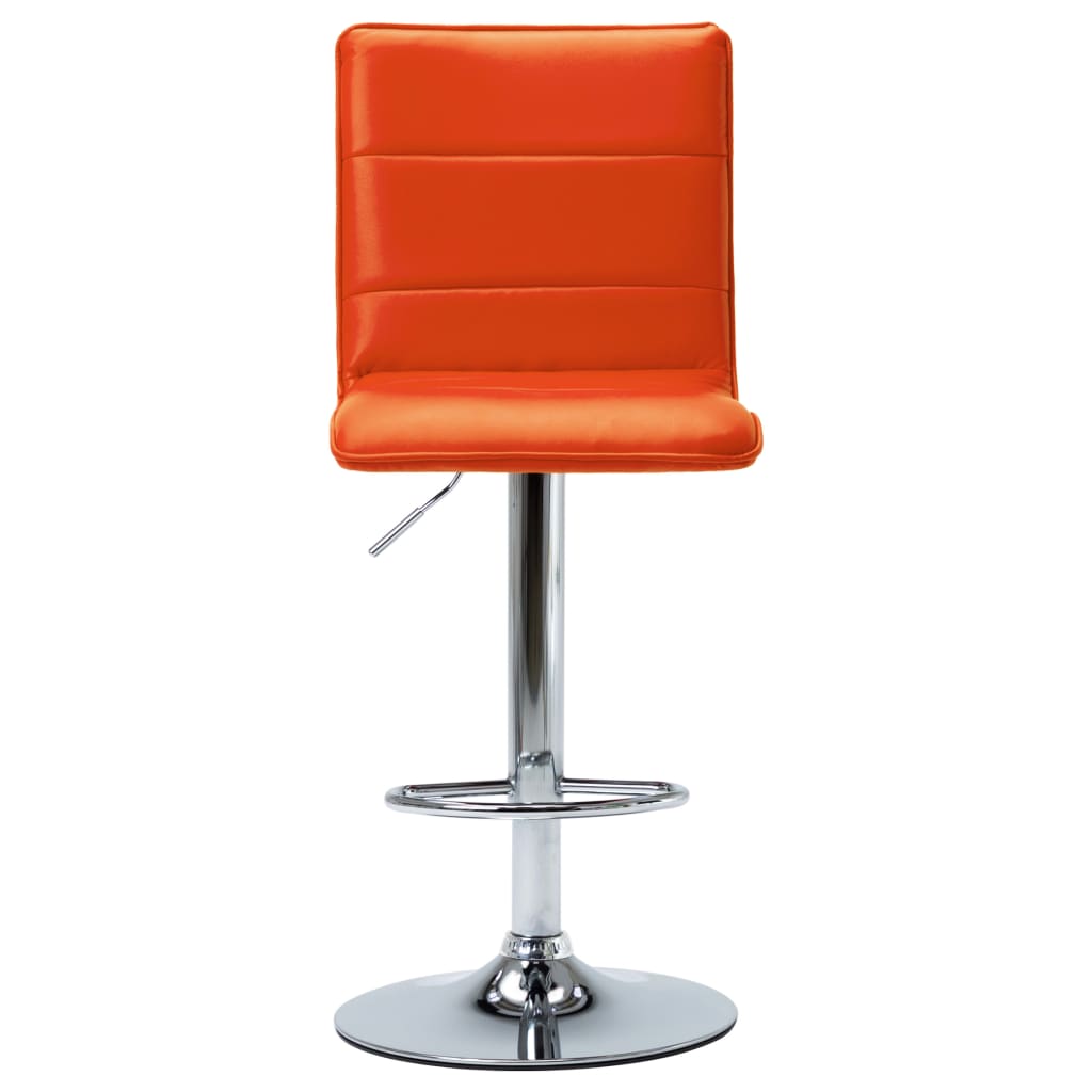 Бар столове, 2 бр, оранжеви, изкуствена кожа