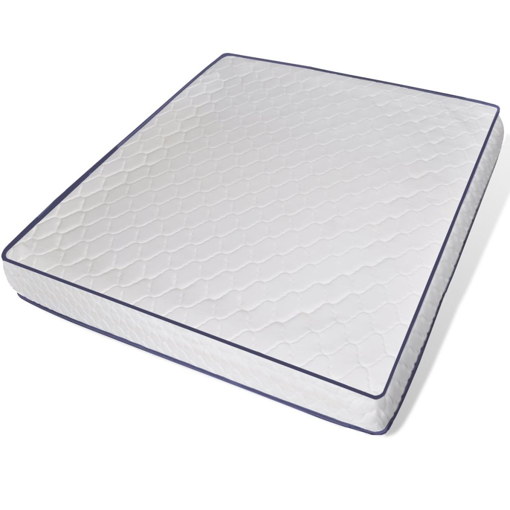 Легло изкуствена кожа бяло извита рамка 180х200см и матрак мемори пяна
