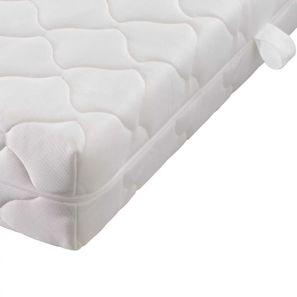 Легло с матрак, бяло, метал, 180x200 см
