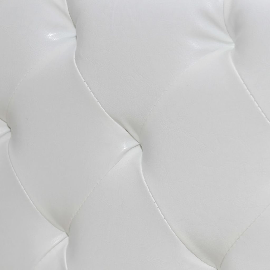 Легло с матрак, бяло, изкуствена кожа, 180x200 см