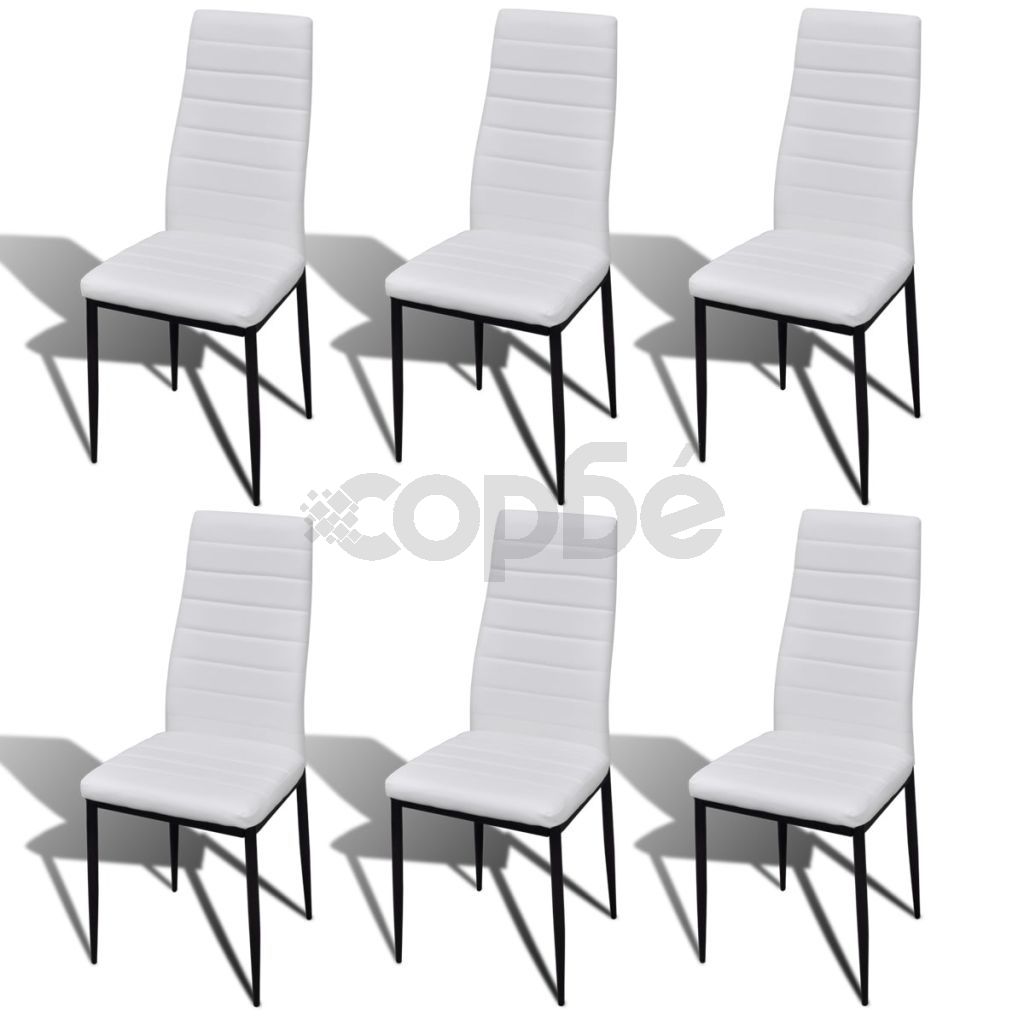 Комплект 6 бр трапезни стола и 1 стъклена маса Slim Line