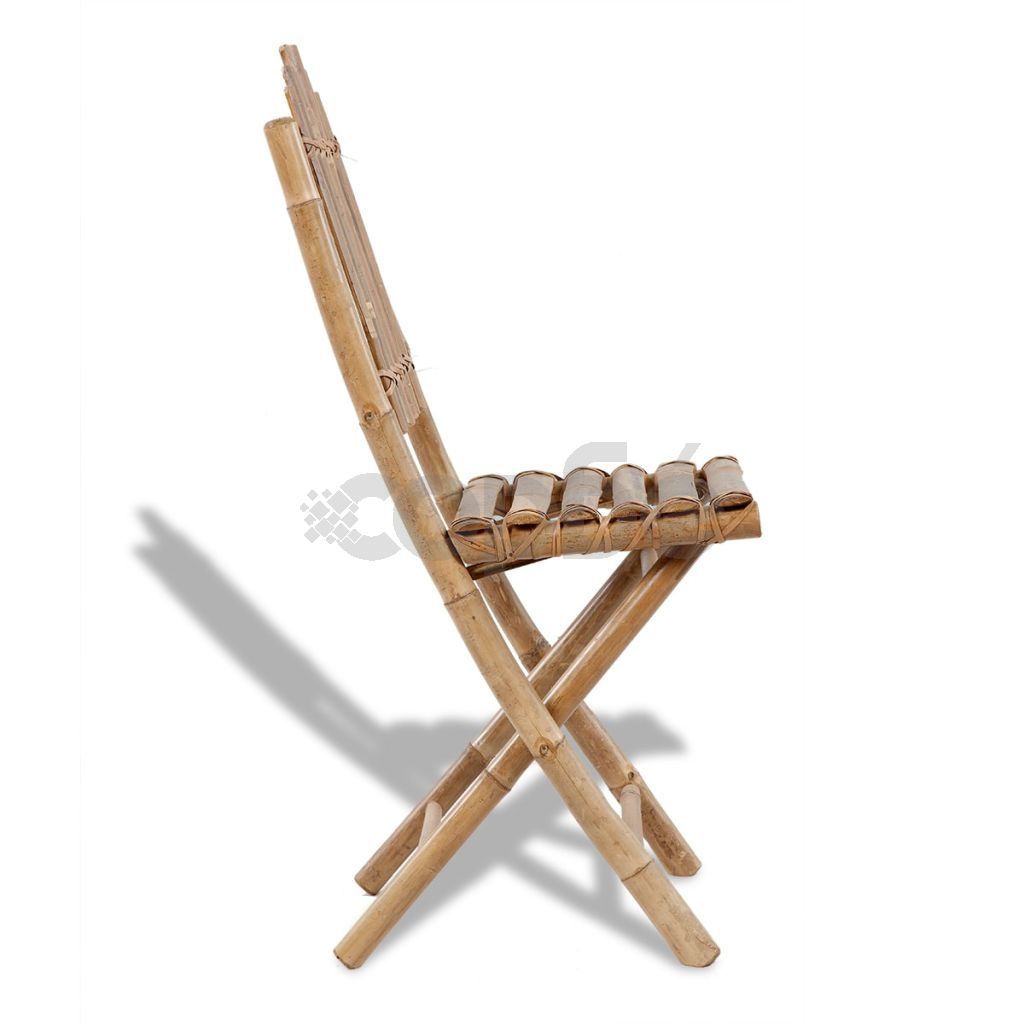 Сгъваеми външни столове, 4 бр, бамбук