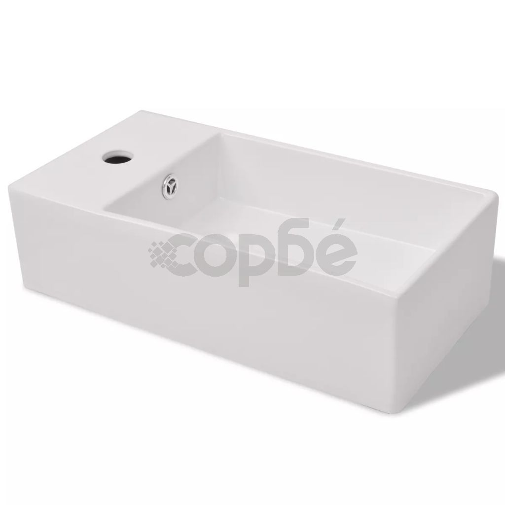 Комплект мебели за баня от 3 части и мивка, бежов цвят 