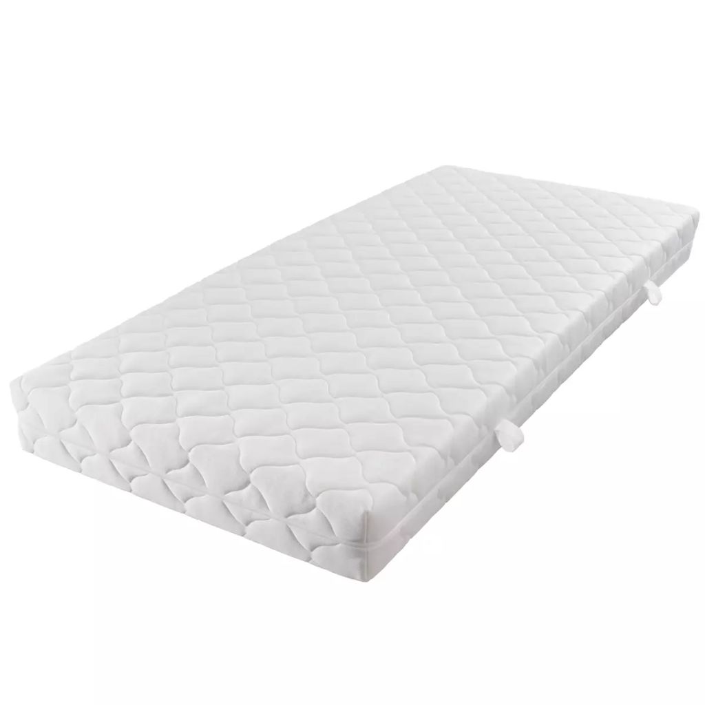 Легло с матрак, бяло, изкуствена кожа, 140x200 см