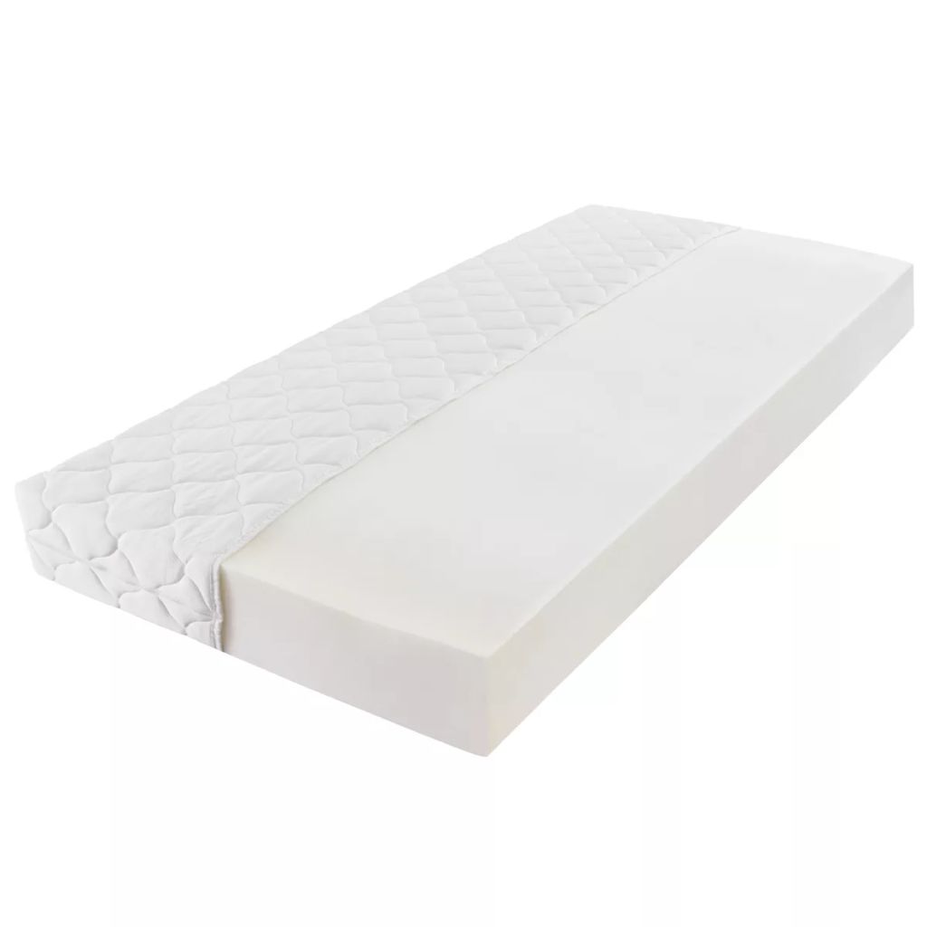 Легло с матрак, LED, бяло, изкуствена кожа, 140x200 см